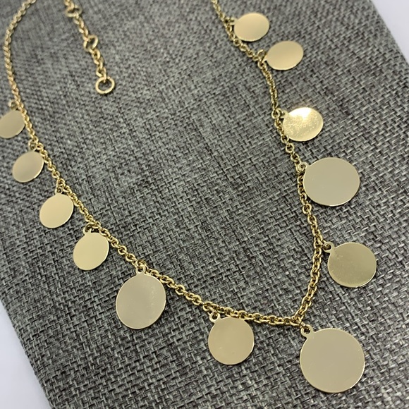 J. Crew Gold Tone Disk Necklace - Picture 3 of 5
